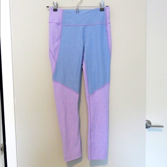 Outdoor Voices Leggings Lavender Purple Pastel Blue 7/8 NWT Color Block Active - Picture 2 of 8